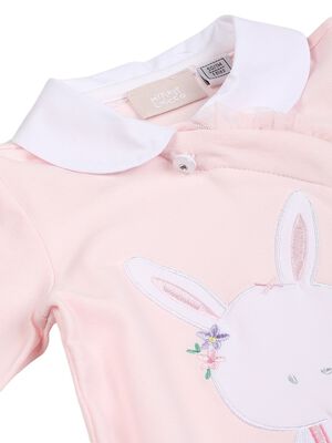 Girls Light Pink Front Opening Babysuit